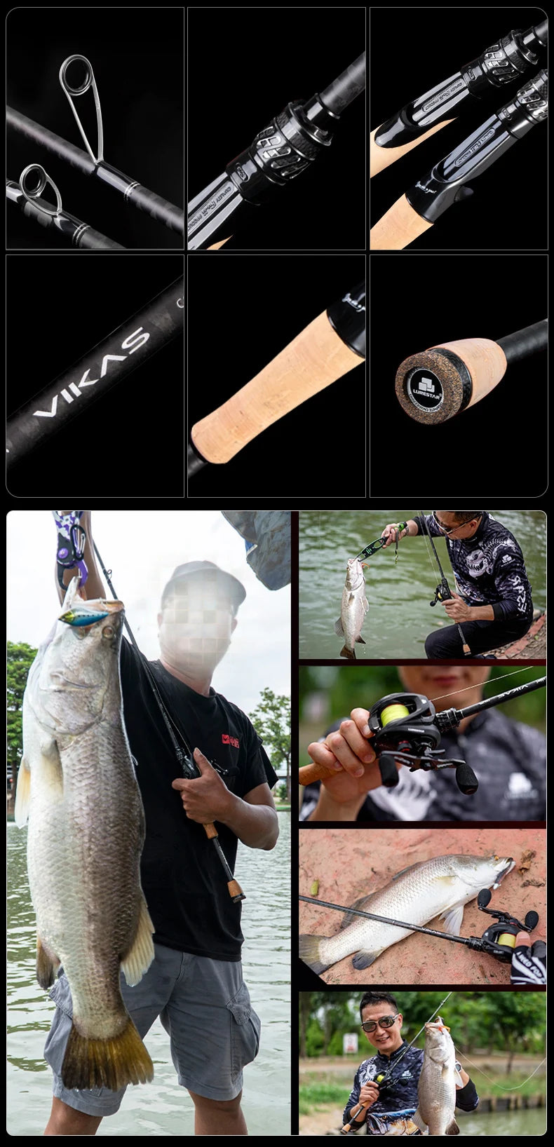 VIKAS Spinning/Casting Rod – Lure Rod | F/XF Action | High Carbon | Fuji Guides & Reel Seat | Bass & Pike - Cast And Catch