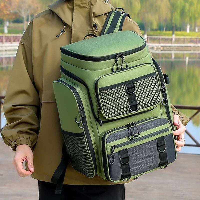 New Fishing Backpack – 50L Chest Bag with Rod Holders | Tackle & Lure Organizer | Outdoor Camping & Hiking Large Backpack - Cast And Catch