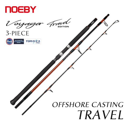 NOEBY VOYAGER Travel Popping Rod – 2.49m | Fuji Guides | Torayca | Offshore Casting | Portable | Big Game GT & Kingfish - Cast And Catch