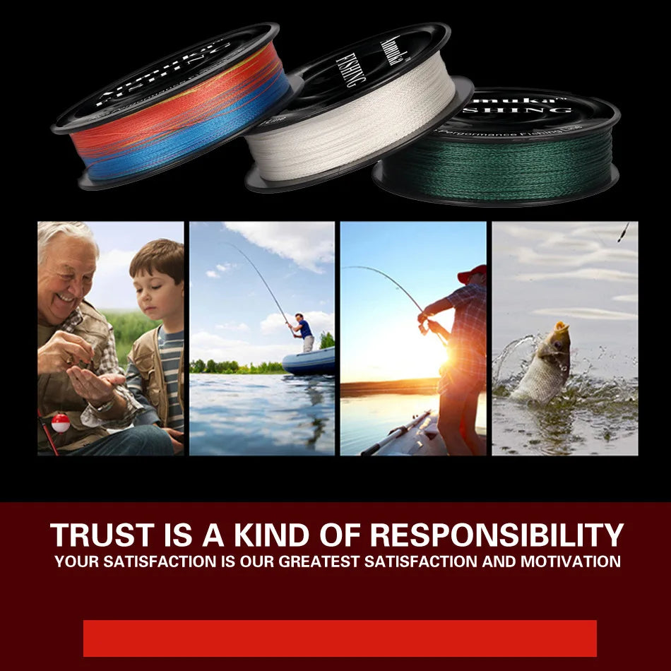 4-Braided PE Fishing Line – 100m | Main/Sub Line | Strong Pull | Fishing Accessories - Cast And Catch