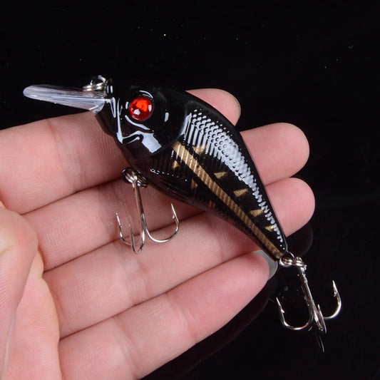 Hard VIB Minnow Lure – 7.5cm, 10.2g | Sinking Crankbait | Treble Hooks | 3D Eyes | Fishing Tackle - Cast And Catch