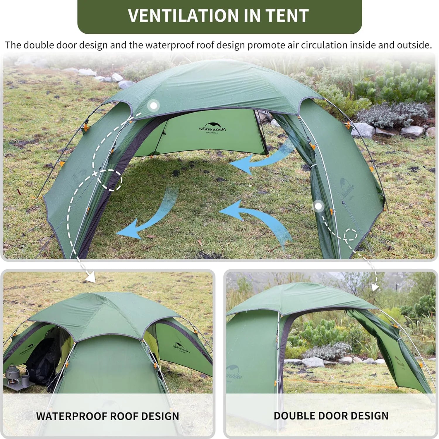 Naturehike Cloud Peak 2 Tent – Ultralight, Waterproof | 4-Season Backpacking & Camping Tent for 2-3 People | T-Zipper - Cast And Catch