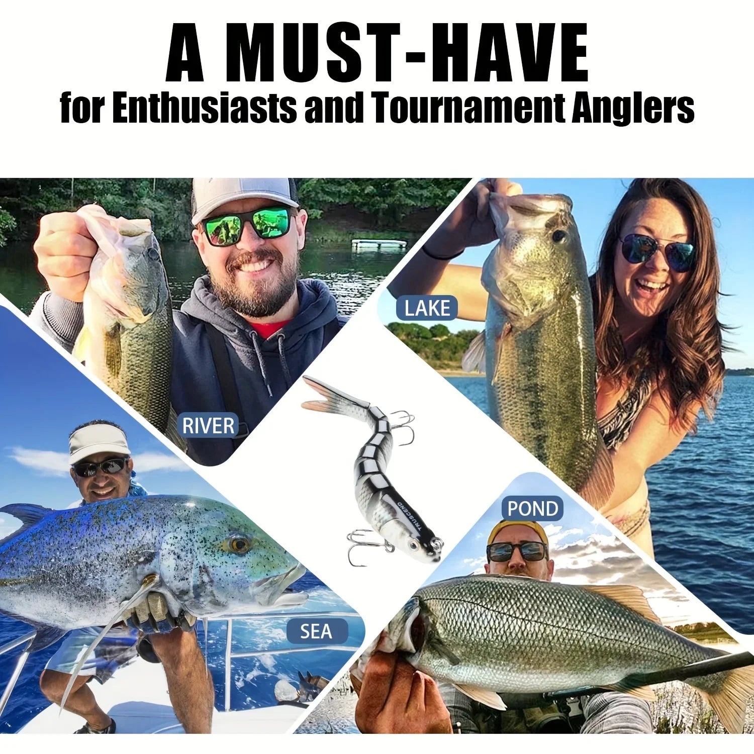 3/5pcs Fishing Lures – Realistic Bass | Slow-Sinking | Freshwater & Saltwater - Cast And Catch