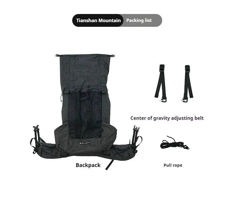 3F UL GEAR TianShan Backpack – 35+10L Ultralight | 70D/210D Dyneema | Large Capacity, Waterproof | Outdoor Camping, Hiking & Climbing - Cast And Catch