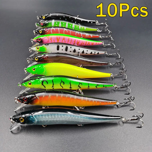Fishing Lure – 11.5cm, 14g | Artificial Bionic Swing Hard Bait | 3D Eyes & Hooks | Carp, Bass & Pike | 5/10pcs - Cast And Catch