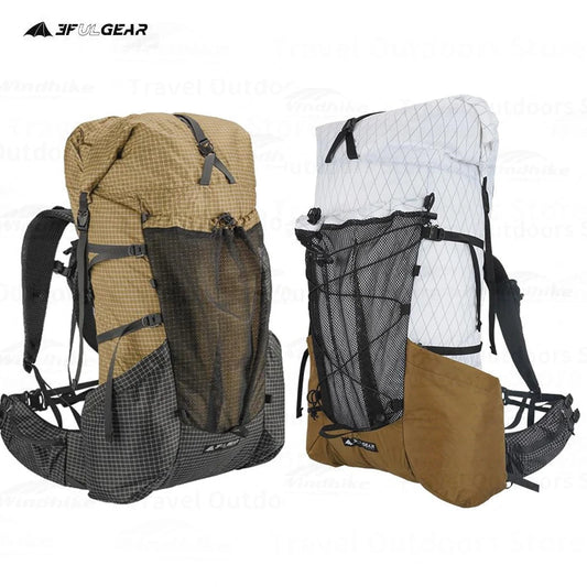 3F UL GEAR YUE Waterproof Backpack – 45+10L Ultralight | 1.1kg XPAC/UHMWPE | Rapid Adjustable, Large Capacity for Camping & Travel - Cast And Catch