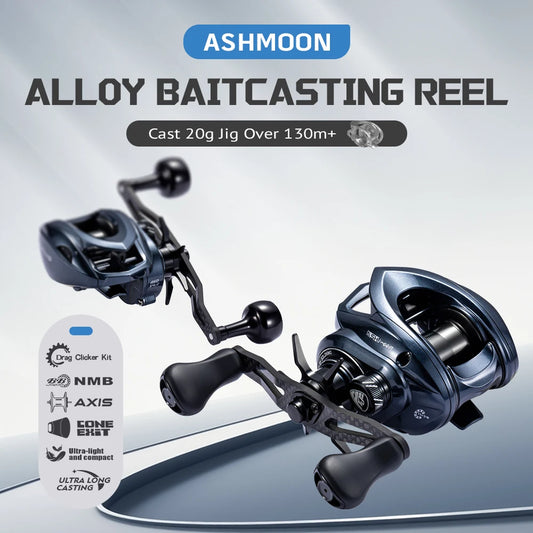 CYLIUS ASHMOON Alloy Baitcasting Reel – 8.1:1 High Gear Ratio | Max Drag 6kg | Long Handle | BFS / All-Purpose / Sea Fishing - Cast And Catch