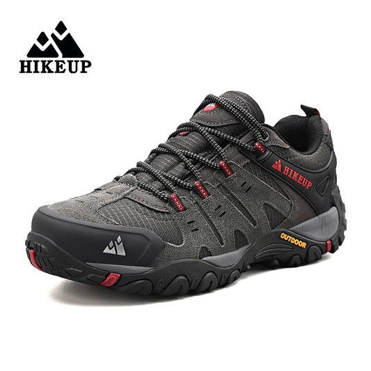 HIKEUP Men’s Hiking Shoes – Suede Leather | Wear-Resistant Outdoor Trekking, Walking & Hunting Tactical Sneakers - Cast And Catch