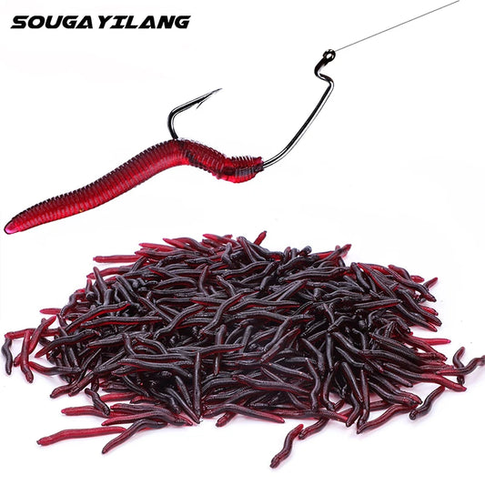 Sougayilang Soft Fishing Lure Set – 50–200pcs | 4cm, 0.3g Simulation Worms | Lifelike Scented Bass Lures - Cast And Catch