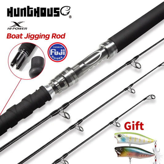 Hunthouse Popping Rod – 2.35–2.7m | Fuji Guides | Toray Carbon Fiber | Tuna, GT & Big Game | Boat/Ocean/Sea Use | EVA Grip - Cast And Catch