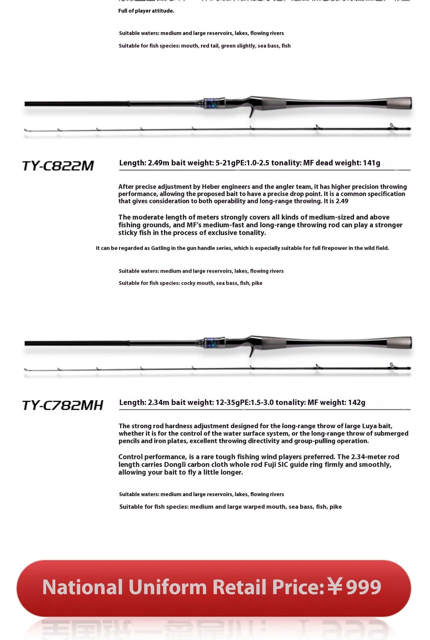 Haibo 2.5m Lightweight High-Elastic Carbon Fiber Fishing Rod | Long-Distance Lure Fishing | Reservoir & Lake Use - Cast And Catch