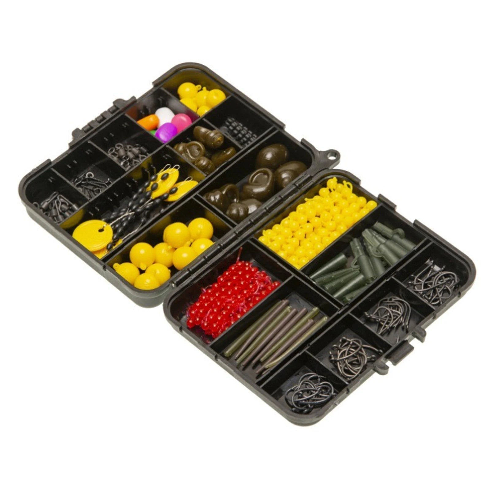 328pcs Carp Fishing Kit – Tackle Box with Swivels, Bait Floats & Fishing Needles - Cast And Catch