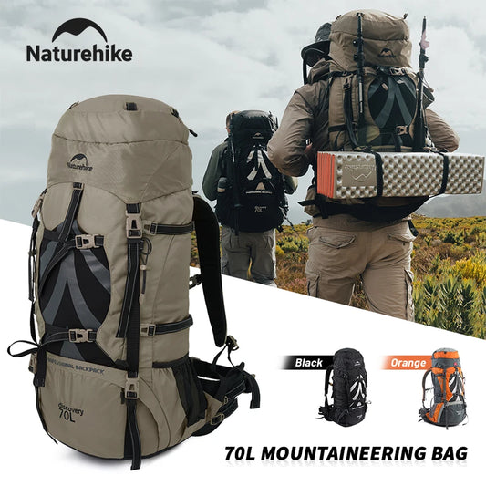 Naturehike Mountain Backpack – 70L | Men’s Waterproof Outdoor Hiking & Climbing Bag | Large Capacity Travel Shoulder Bag - Cast And Catch