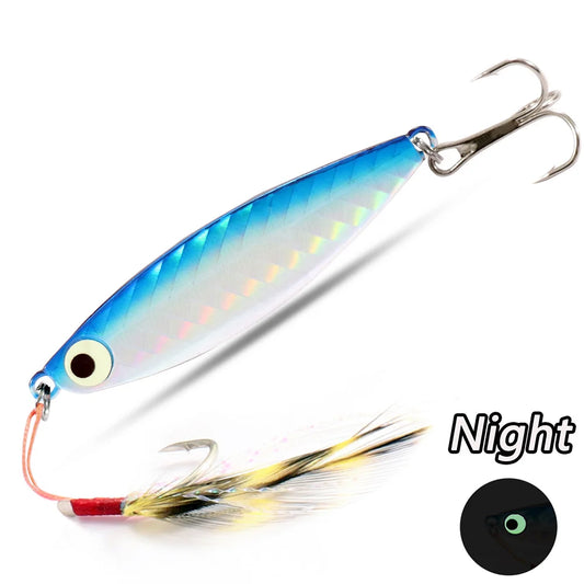 Fishing Lures – Metal Jig/Spinning Spoon | Feather & Carbon Hooks | Hard Artificial Bait | Luminous Eye | Sinking | Bass & General Tackle - Cast And Catch