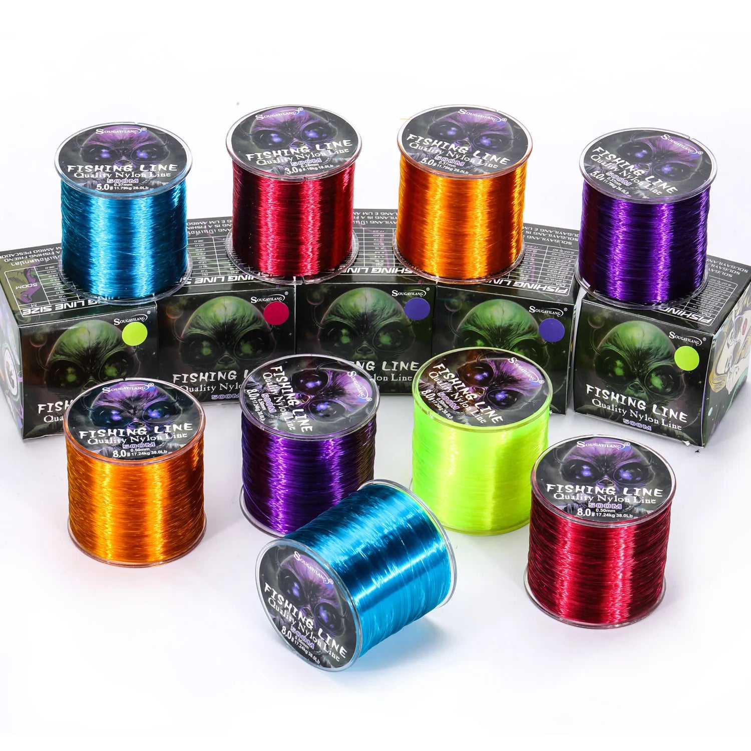Sougayilang 500m Nylon Fishing Line – 7–38lb Max Drag | Super Strong | Japan Monofilament | Freshwater & Saltwater - Cast And Catch