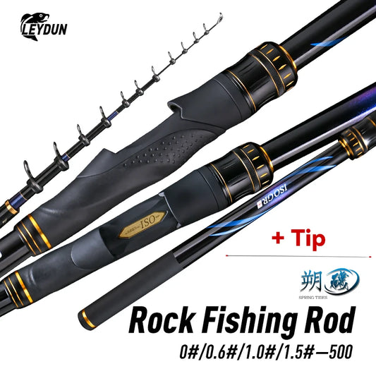 LEYDUN ISO Fishing Rod – 500 Buoy Platform | 0.6–1.5m Telescopic | Surfcasting/Spinning | Rock & Coast Sea Fishing - Cast And Catch