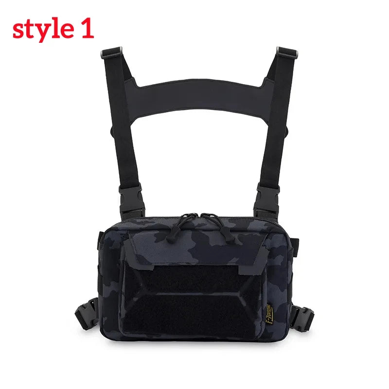 Men’s Camo Fishing Vest Bag – Utility Tackle Chest Pack | Waist Bag for Outdoor, Mountaineering, Camping, Hiking & Hunting - Cast And Catch