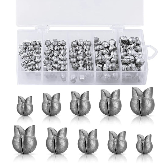 100pcs Fishing Weights Kit – 0.5–2g Removable Round Split Shot Sinkers - Cast And Catch