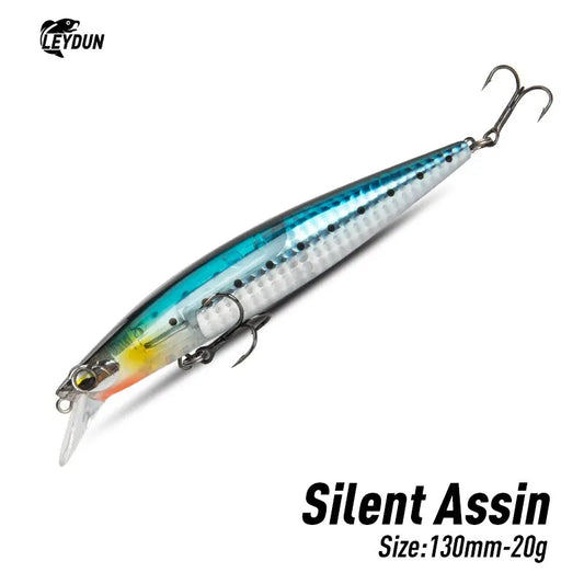 Floating Sea Bass Minnow Lure – 130mm, 20g | Flash Blade | Hard Lure | Good Action | Pike & Bass Tackle - Cast And Catch