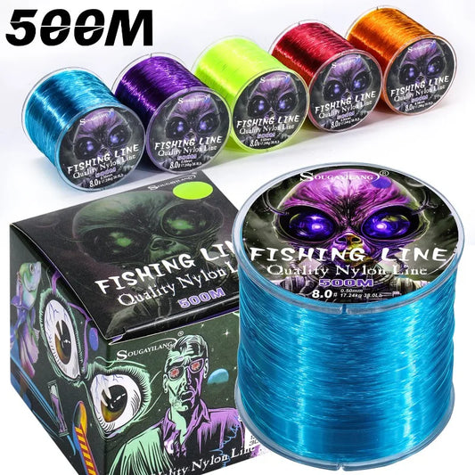 Sougayilang 500m Nylon Fishing Line – 7–38lb Max Drag | Super Strong | Japan Monofilament | Freshwater & Saltwater - Cast And Catch