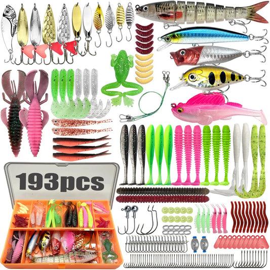 83/133/193pcs Multi-Lure Fishing Kit – Trout, Pike & Bass | Pro Gear Tackle Box | Layered Storage - Cast And Catch