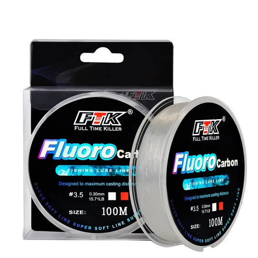 100m Fluorocarbon Fishing Line – Carbon Fiber | Bait & Fly Fishing | Sea & Wild Fishing | Outdoor Accessories & Tools - Cast And Catch