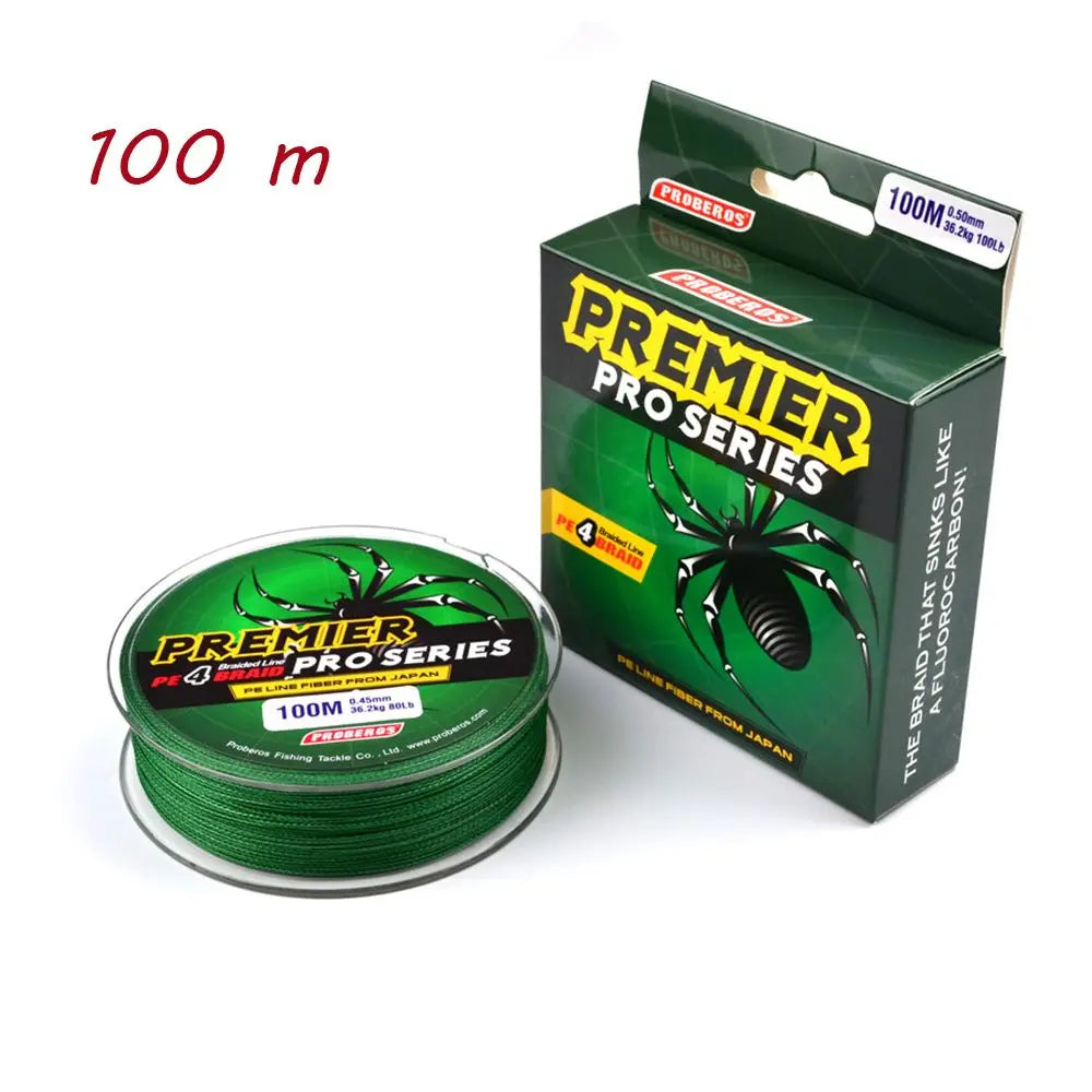 100m 4-Strand PE Braided Fishing Line – Multifilament | Strong, Durable & Portable | Sea Fishing Tackle Wire - Cast And Catch