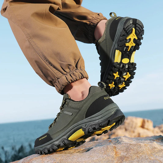 Men’s Waterproof Hiking Shoes – Low-Top Leather Boots | Outdoor Trekking, Walking & Trail Running Sneakers - Cast And Catch