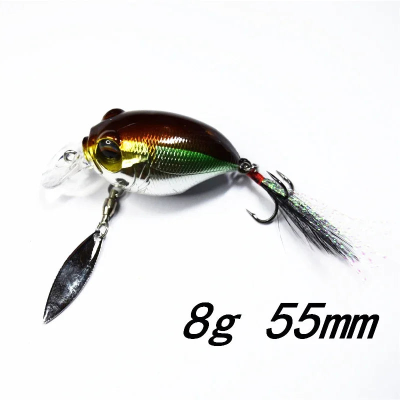 Micro Tappy Fishing Lure – Artificial Hard Bait Crank Wobbler | Tongue Plate Spinning Spoon with Feather | Trout Bait - Cast And Catch