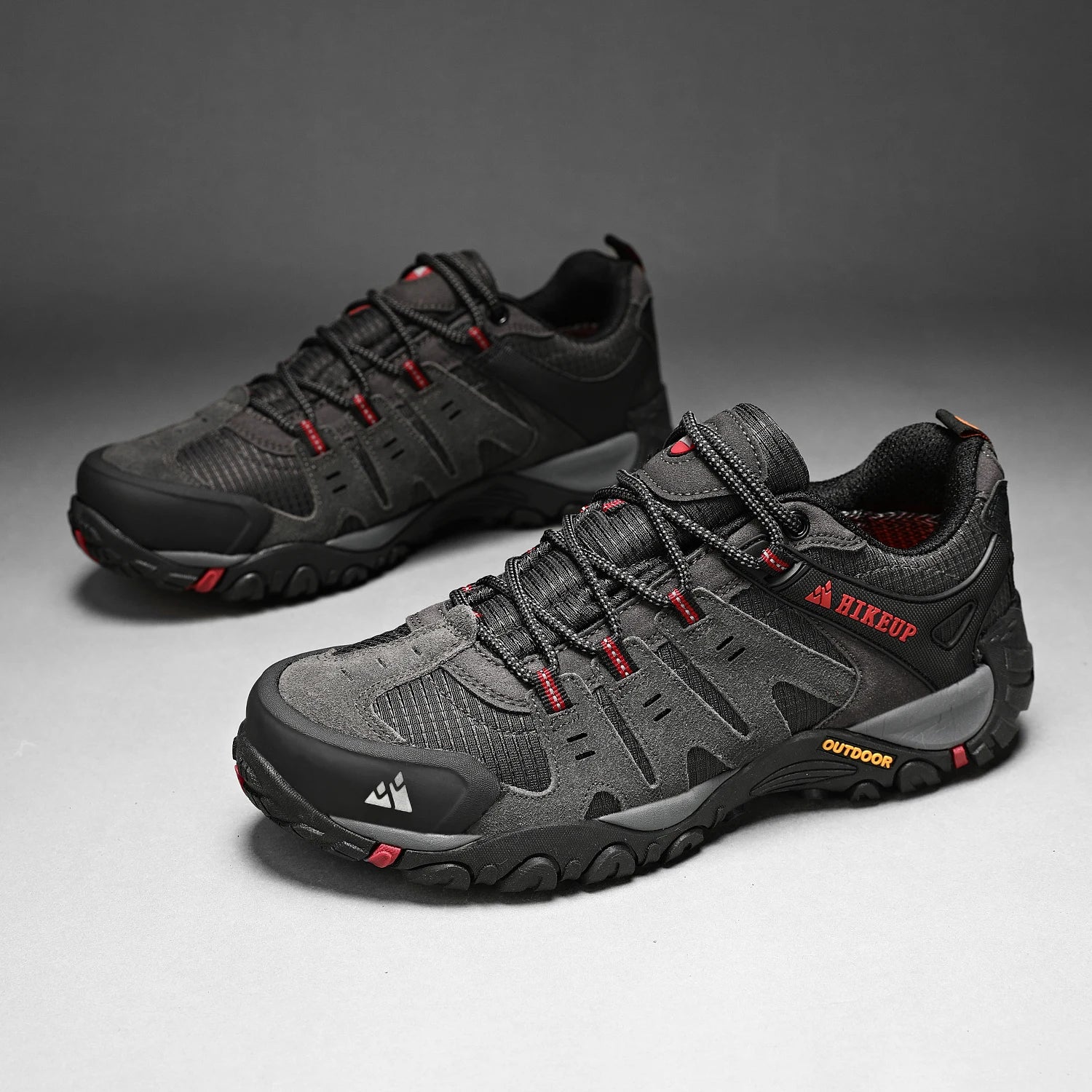 HIKEUP Men’s Hiking Shoes – Suede Leather | Wear-Resistant Outdoor Trekking, Walking & Hunting Tactical Sneakers - Cast And Catch